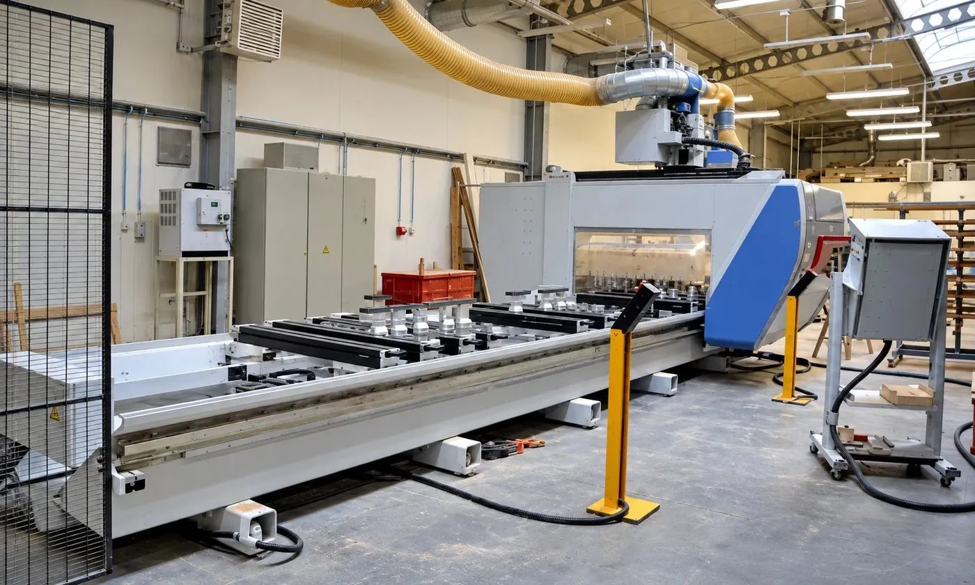 CNC-Bearbeitungszentrum in der Produktionshalle von FS-Treppen